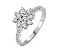 Cusstally Bagues de fiançailles for Femme, Bijoux en Argent for Femme Bagues de déclaration (Size : 5.5)