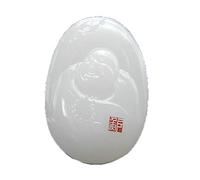 Cusstally Bijoux de Charme Pendentif Bouddha en Jade Blanc Naturel for Hommes et Femmes Pendentif Bouddha en Jade Afghan Pendentif en Jade Hetian Collier en Jade Pendentif en Jade