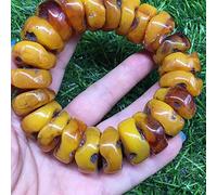 Cusstally Bracelet à breloques 22 mm naturel Mexique Succinum Cire d'abeille Ambre Bracelet Taseel Spread Bead#10866