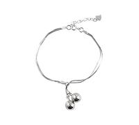 Cusstally Bracelet de charme Bracelets en argent 925 pour femme Tendance d'été Design créatif élégant double couche Cloches Nappa Bijoux pour fête