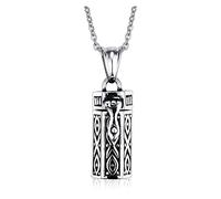 Cusstally Rétro hexagone boîte à souhaits boîte de prière Collier Secret cachette urne Bijoux Porte-Cendres Peut Ouvrir Pendentif for Hommes Bijoux Cadeau
