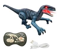 Custamix Dinosaure télécommandé Enfant 21x10.4cm, Jouet interactif Lumineux avec Sons, rugissements, Marche et Torsion, Dinosaure réaliste pour garçons et Filles, pour Jeux à la Maison