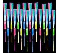 Custamix Fibre optique lumineuse lot de 24 bâton lumineux LED et bracelet fluorescent lumineux, baguettes lumineuses pour concert, fête, mariage, Halloween, Noël et anniversaire