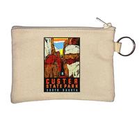 Custer State Park South Dakota Vintage Retro Travel Poster Porte-monnaie Beige