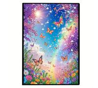 CustmArti DIY Diamond Art Peinture Creative Design PU Cuir 50 Pages Vierge Intérieur Colle Reliure A5 Portable Papeterie Parterre de Fleurs