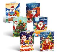 CustmArti Lot de 6 cartes postales de Noël à peindre par numéros - Pour adultes - Avec enveloppes - Noël - 2