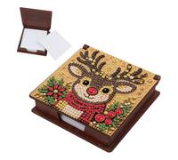 CustmArti Pearl Diamond Art Porte-notes adhésives avec 160 feuilles | Distributeur de notes en forme de pierre de cristal 3D - Décoration de bureau en bois pour femme