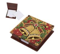 CustmArti Pearl Diamond Art Porte-notes adhésives avec 160 feuilles | Distributeur de notes en forme de pierre de cristal 3D - Décoration de bureau en bois pour femme