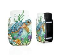 CustmArti Tube à essai de peinture diamant à faire soi-même - Vase hydroponique en acrylique noir - Arrangement floral pour la maison - Ornements de bureau - Tortue de mer - 1