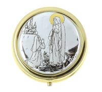 Custode à hosties avec l'Apparition de Lourdes 4,5 x 4,5cm