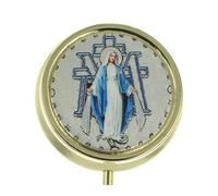 Custode Dorée Décorée de la Vierge Miraculeuse 4,5 cm - Custode - Culte Chrétien en Métal doré