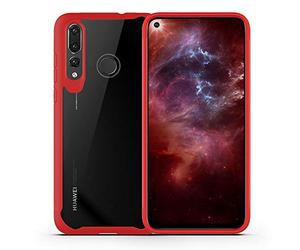 Custodia® Cadre en silicone + coque de rétroviseur PC pour Huawei Nova 4, Rouge, Huawei Nova 4
