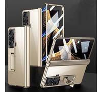 Custodia Coque pour Honor Magic Vs Transparent Boîtier Bracket Case,Glass Film Magnetic Hinge Clear Cover Bumper Shell pour Honor Magic Vs(1)