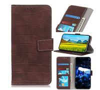 Custodia Étui Portefeuille à Rabat Compatible pour Alcatel 1S 2020, Marron, Alcatel 1S 2020