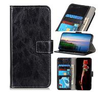 Custodia Étui Portefeuille à Rabat Compatible pour Alcatel 1S 2020, Noir, Alcatel 1S 2020
