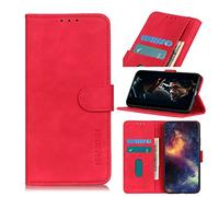 Custodia Étui Portefeuille à Rabat Compatible pour Alcatel 1S 2020, Rouge, Alcatel 1S 2020