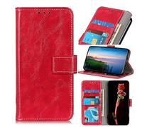 Custodia Étui Portefeuille à Rabat Compatible pour Alcatel 1S 2020, Rouge, Alcatel 1S 2020