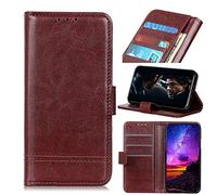 Custodia Étui Portefeuille à Rabat Compatible pour ASUS Zenfone Max Plus (M2) ZB634KL, Marron, ASUS Zenfone Max Plus(M2) ZB634KL