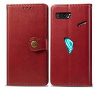 Custodia Étui portefeuille à rabat pour Asus ROG Phone II ZS660KL, Rouge, Asus ROG Phone II ZS660KL