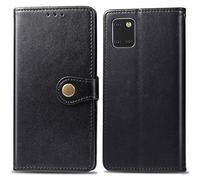 Custodia Étui Portefeuille à Rabat pour Samsung Galaxy Note 10 Lite/Samsung Galaxy A81, Noir, Samsung Galaxy Note 10 Lite