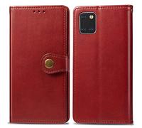 Custodia Étui portefeuille à rabat pour Samsung Galaxy Note 10 Lite/Samsung Galaxy A81, Rouge, Samsung Galaxy Note 10 Lite