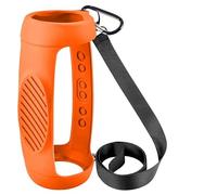 Custodia in Silicone per JBL Charge 5 da Viaggio per il trasporto di Gel protettivo Pelle morbida Custodia portatile impermeabile per altoparlanti Bluetooth Con tracolla e moschettone (Orange)