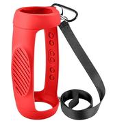 Custodia in Silicone per JBL Charge 5 da Viaggio per il trasporto di Gel protettivo Pelle morbida Custodia portatile impermeabile per altoparlanti Bluetooth Con tracolla e moschettone (Red)