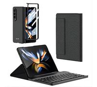Custodia Magnetic Flip Cuir Coque Kickstand Folio Case,Keyboard,Pen Slot,Glass Film PC Cover Compatible pour Samsung Galaxy Z Fold4(4)