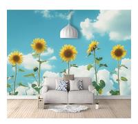 Custom 3D Photo Self-adhesive Wallpaper Floral sunflower landscape 100x70cm Living Room Sofa Tv Background Wallpapers Home Decor Wall - Interior Decorative Stickers Mural