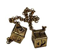 Custom 3d Stuff Dés de contrebandier Han Solo en métal vieilli avec boîte, or antique, 26,7 cm de long, cubes de 14,5 mm