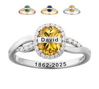 Custom Birthstone Memorial Rings, Always In My Heart, Personalized Name Date Rings for Women, Memorial Ring Husband, Memory Jewelry, Birthday Gifts for Loss of Loved One