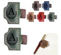 Custom Bygone Mark Bookmark with Pen Holder, 26 Letters Name Initial Personalized Leather Book Mark for Reading Women Men Book Lovers (Green,O)