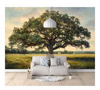 Custom Cafe Hotel Bar Interior 3D Self-adhesive Wallpaper Mural Wall Sticker Ancient tree forest natural landscape 100x70cm Background For Office Dining Room Children's