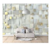 Custom Cafe Hotel Bar Interior 3D Self-adhesive Wallpaper Mural Wall Sticker Optical illusion of white-gold geometric space 100x70cm Background for Office Dining