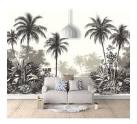 Custom Cafe Hotel Bar Interior 3D Self-adhesive Wallpaper Mural Wall Sticker Sketch forest coconut tree plant 100x70cm Background for Office Dining