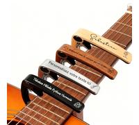 Custom Capodastre Guitare Gravure Texte et Nom Capodastre Personnalisé Convient Guitare Acoustique Guitare Classique Ukulélé pour Guitariste Groupe Musicien (Version en acier inoxydable)