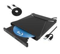 Custom Catch Lecteur Blu-Ray Externe, Graveur/Lecteur DVD Blu-Ray Externe Portable Mince, pour Ordinateur Portable, Bureau, Windows 10/8