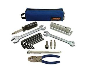 Custom Chrome - Trousse d’outils de secours comprenant des clés hexagonales, des clés de bougie, des clés Allen, une pince, un tournevis à embout, une riquet, etc - Pour réparation auto/moto Harley Davidson Sportster 883 1200 XL