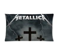 Custom Cotton & Polyester Soft Rectangle Pillow Case Cover 20X36 (Two Side) - famous American metal rock band Metallica cross lightning arrow personalized black pillowcase for fans design
