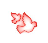 Custom Cutters Emporte-pièces en forme de colombe - Mini emporte-pièce en plastique pour pâtisserie, fondant, argile, pâtisserie, glaçage, bijoux (3 cm + 5 cm)