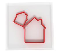 Custom Cutters Emporte-pièces en plastique en forme de maison pour pâtisserie, fondant, argile, pâtisserie, glaçage, bijoux (3 cm + 5 cm)