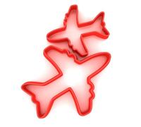 Custom Cutters Lot de 2 emporte-pièces en forme d'avion en plastique pour pâtisserie, fondant, argile, pâtisserie, glaçage, bijoux (5 cm + 8 cm)