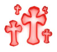 Custom Cutters Lot de 5 emporte-pièces en forme de croix en plastique pour pâtisserie, fondant, argile, pâtisserie, glaçage, bijoux (1,5/2/3/5/8 cm)