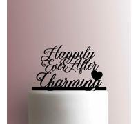 Custom Happily Ever After Décoration de gâteau en acrylique Blanc 15,2 cm de large
