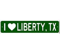 Custom I Love LIBERTY TEXAS City Limit Sign Personalized Wall Decor