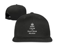 Custom Keep Calm and Don¡®t Drink Alcohol Adjustable Baseball Hat & Cap Black