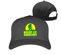 Custom Keep It Squatchy Bark at The Moon Puzzle Adjustable Hunting Peak Hat & Cap Black