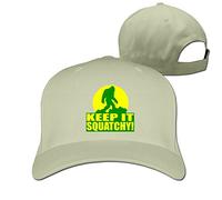 Custom Keep It Squatchy Bark at The Moon Puzzle Adjustable Hunting Peak Hat & Cap Natural