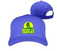 Custom Keep It Squatchy Bark at The Moon Puzzle Adjustable Hunting Peak Hat & Cap Royalblue