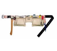 Custom Leathercraft CLC 175274 Tablier de travail en cuir pleine fleur robuste avec boucle pour marteau, 12 poches